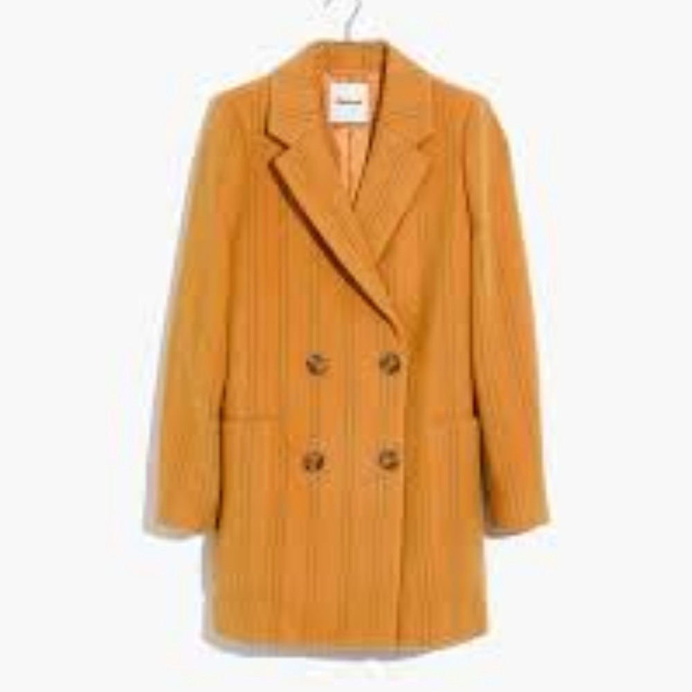 ISO Madewell Hollis Coat in Curry Stripe XXS
